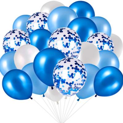 China 100% Eco-friendly Blue and White Inflatable Baby Shower Boys Balloon Latex Party Balloon Ball for sale