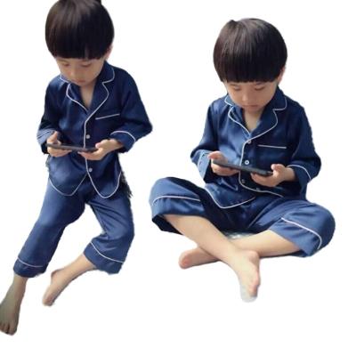 China QUICK DRY Children's Silk Pajamas Warm Sleepwear Kids Long Sleeve Pajamas Suits Baby Pajamas for sale