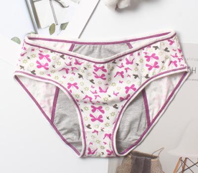 China Breathable New Design Protective Leakproof Period Panties Geometry Printed 3 Layers Female Menstrual Panties for sale