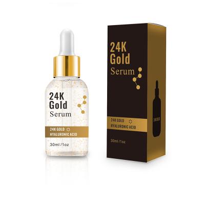 China Skin Revitalizer Moisturizing 30ml 24k Ampoule Gold Foil Nourishing Cosmetic Face Serum for sale