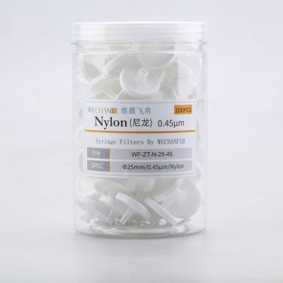 Chine 13 mm 0,45 μm Préfiltration de l'eau PA6 Capsules de filtre à seringue à vendre