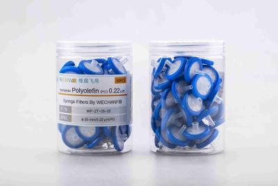 China 13 mm 0,22 μm PTFE spuitfiltercapsules voor vloeistofprefiltratie Te koop