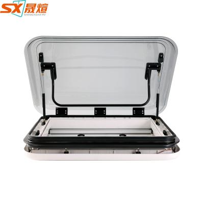 China ASA Outer Frame Aluminum Outer Frame ABS Inner Frame With LED Lights, Anti UV Double Glazed Cover RV Acrylic Roof Skylight for sale