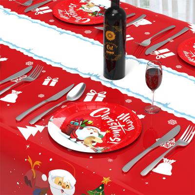 China Viable Christmas Decorations Tableware Set Paper Plate Cup Disposable Christmas Party Supplies Paper Plate for sale