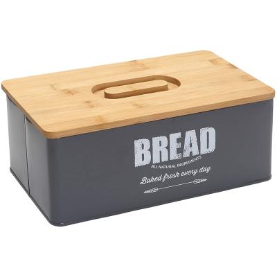 China Modern High Capacity Modern Bread Bin With Eco Bamboo Cutting Board Lid for sale