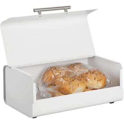 China Modern Metal Kitchen Storage Container For Bread Loaves Hinged Lid Bread Box for sale