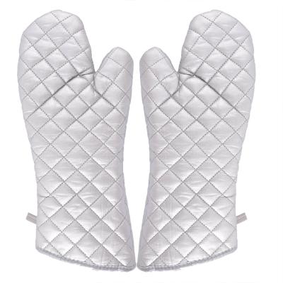 China 1 Pair Long Oven Gloves Durable BBQ Heat Resistant Cotton Grill Gloves for sale