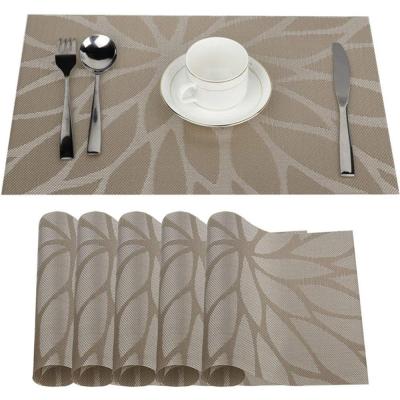 China Sustainable Place Mats 30 x 45 cm Non-Slip Washable PVC Tear-Resistant Heat Resistant Kitchen Table Mat for sale