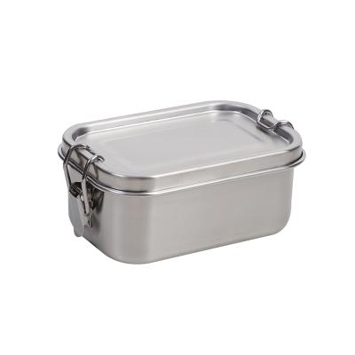 China 400ml Sustainable Silver Lunch Box Stainless Steel Small Lunch Box For Snacks Fruits Vegetables Take Away Food Packing Lunch Box for sale