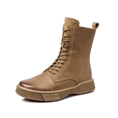 China Growing waist layer cowhide boots ladies first 2021 new short boots for sale