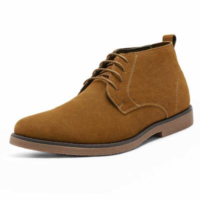 China Waterproof High Top Mens Suede Shoes Pointed Toe Plus Size British Leather Boots for sale