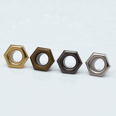 China Round Brass Hardware Eyelets Metal Brass Hexagon Snap Tag Eyelets Ring For Hight Heel Shoes And Mens Boots for sale