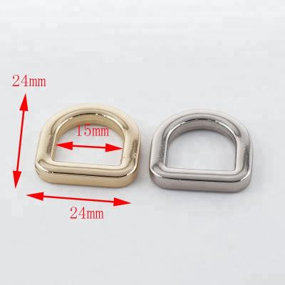 China 15MM OEM/ODM Metal Bag D Ring Fitting Hardware Used For Eco-friendly Suitcase / Garment / Business Bag for sale