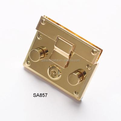 China Gold Lock Metal Bag Buckle Nickel Free Coin For Genuine Leather for sale