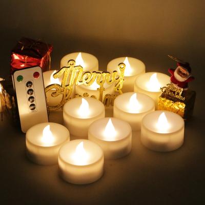 China Youhoda Mini Plastic Wave Mouth Flickering LED Tea Light Candle Flameless Flameless Battery Operated Candle with Remote Control Timer for sale