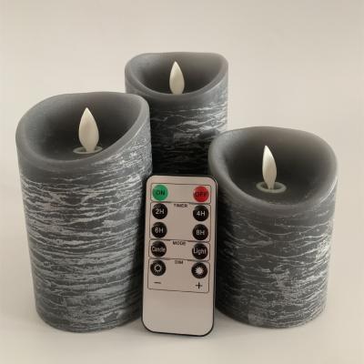 China Youhoda Flameless Large Size Paraffin Material Solid Material Flameless Marble Decoration LED Home Candle With Remote Control Timer for sale