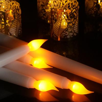 China 11 Inch Long Pillar Candle Flameless Acrylic Flicker Warm White Flameless Candle Lights LED Taper Battery Operated Candles for sale