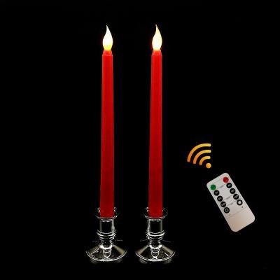 China LED Flameless Battery Operated Candle Candlesticks 11 Inch Long Pillar Acrylic Flickering Warm White Flameless Candle With Remote Control for sale