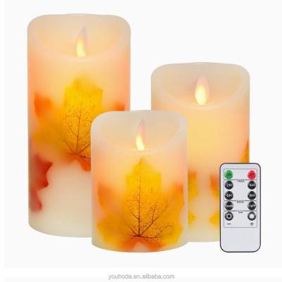 China Party Youhoda Battery Operated LED Flickering Flameless Candles Set 3 Pack 4