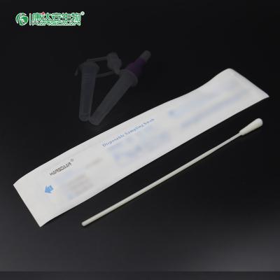 China CE Approved 30mm Breakpoint Medical Flocking Sterile Throat Swabs Buccal DNA Oropharyngeal Swab for sale