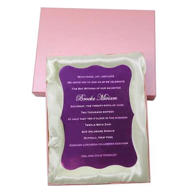 China Shiny Top Grade Luxury Custom Laser Cut Acrylic Wedding Invitation Card for sale