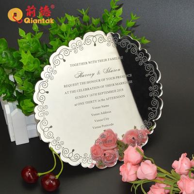 China Europe Beauty Cheap Luxury Custom Printing Laser Cut Acrylic Wedding Invitation Card for sale