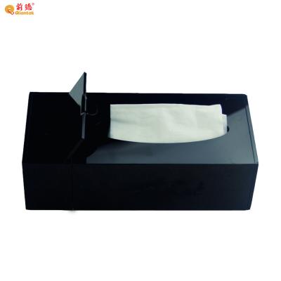 China Plastic Custom Black Plain Acrylic Napkin Holder Tissue Paper Box for sale