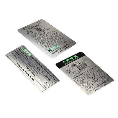 China Europe Free Sample Wholesale Custom Metal Label Adhesive Aluminum Tag For Machine for sale