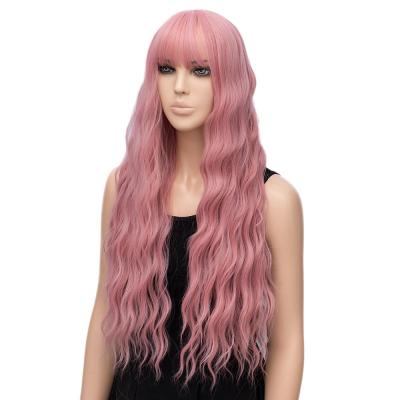 China Weave Wig Women's Pink Wig Wavy Hair Fluffy Long Curly Wigs For Girl Cosplay Party Wigs for sale