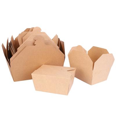 China Direct Selling Disposable Rectangular Food Grade/Kraft Paper Multi-Specification Waterproof/Oil-Proof Lunch Box For Sandwich Salad for sale