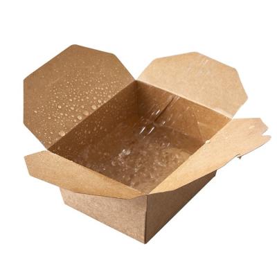 China Green Healthy Eco-Friendly Biodegradable Kraft Paper Food Packaging Waterproof Heatproof Biodegradable Fast Paper Box for sale