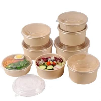 China Hot Selling Waterproof Wrapping Paper Biodegradable Disposable Dessert Food Grade Ice Cream Salad Bowl With Lid for sale