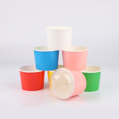 China Logo Food Grade Paper Cup Custom Biodegradable, Takeaway Cup Packaging, Disposable Ice Cream Cups With Lid Biodegradable Paper Cup for sale