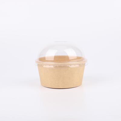 China Disposable Biodegradable Ice Cream Tub Disposable Ice Cream Cups With Dome Lid for sale