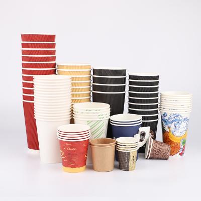 China Maker To Go Packaging Paper Coffee Cup Biodegradable Single Wall Custom Logo Printed Tea Cups Disposable Double Wall for sale