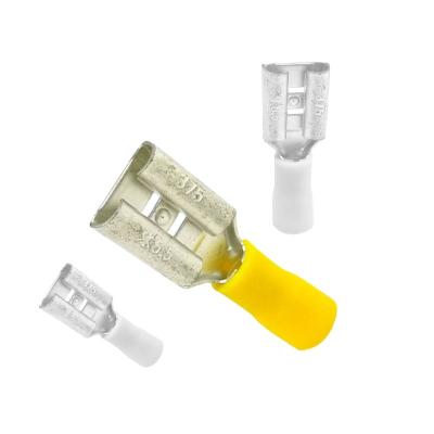 China Brass FDD male and female pre-insulated cold-pressed terminal 6.3 4.8 plug-in spring plug wire nose connector for sale