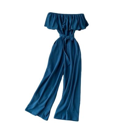 China TY DMJ Anti-Static One-Shoulder Ruffled Lace-Up With New Waist And High-Waist Wide-Leg Slim Panty Overalls for sale