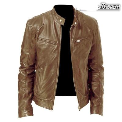 China Wholesale Manufacturer TY Leather Jacket Gentleman QUICK DRY Warm Zipper Cardigan Plus Size Slim Leather Jacket for sale