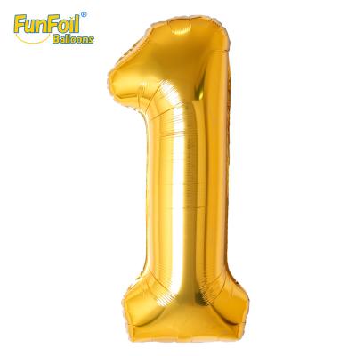 China Funfoil Decoration America Popular Slim 50 Inch Gold Super Big Number Balloons 0-9 Helium Balloons Foil Globo Birthday Party Decoration for sale