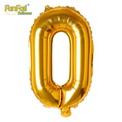 China Balloon All Day 16 Inch 50 Pcs / Bag Digital Balloons 0-9 Foil Small Number Balloons Month Party Newborn Birthday for sale