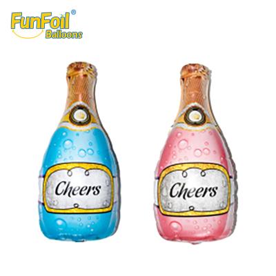 China Party Decoration Inflatable Funfoil Aluminum Foil Balloon Helium Winebottle Birthday Party Balloon Decorations for sale