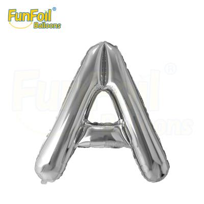 China Nylon Foil Funfoil Inflatable 40 Inch Alphabet Silver Foil Balloon Color Foil Balloon For Birthday Party Decoration Balloon for sale