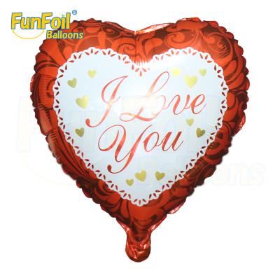 China 18 inch heart shape celebration confession balloon wedding decoration love you to foil balloon globos for sale