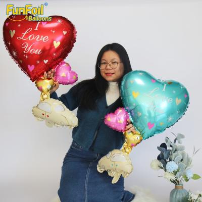 China Gift Toy Funfoil New Product Love Theme 18 Inch Siamese Foil Balloons Decoration Supplies For Party Favors And Decoration for sale