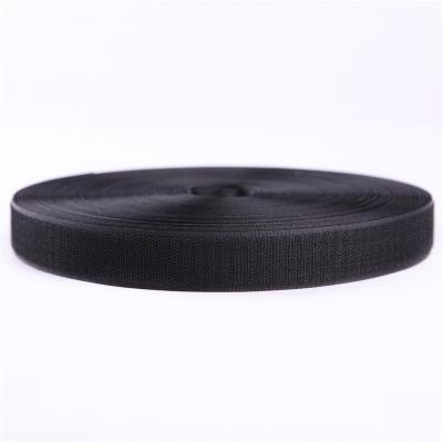 China 1.6cm Durable 30% Nylon Black White And 70% Polyester Blended Hook And Loop Strap Grade C Webbing 16mm Tape In Stock Customized Width for sale