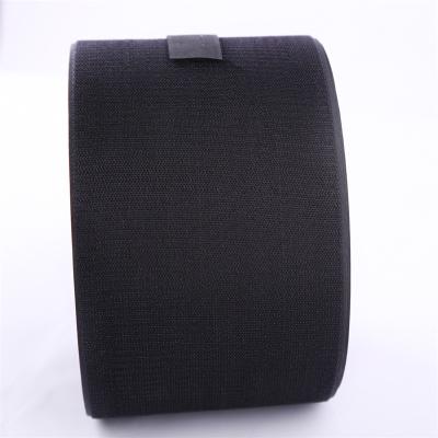 China Durable 8.0 cm Nylon 30% and 70% Polyester Mixed 8cm Hook And Loop Strap Grade C Webbing 80mm Black White White In Stock Customized Width for sale