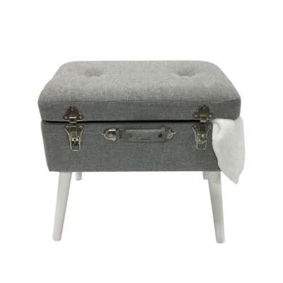 China stool home & F27 Decorative Ottoman Flip Storage Top 4 Canvas Stools Bed Footrest Foot Leg Stool For Europe Market for sale