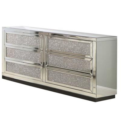 China No Legs 6 Drawer Mirrored Crystal Furniture for sale