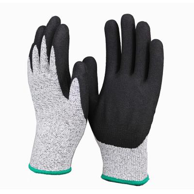 China Anti-Cut Level 5 Nitrile Palm Double Coated Abrasion Protection Heavy Duty Cut Glove for sale