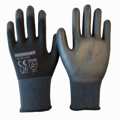 China Lightweight 13 Gauge PU Palm Coated Gloves Mechanic Anti Cut Work Safety Gloves for sale